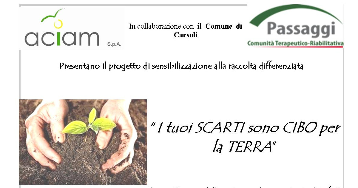 "I tuoi SCARTI sono CIBO per la TERRA"